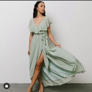 Baltic Born Katya Ruffle Dress in Sage